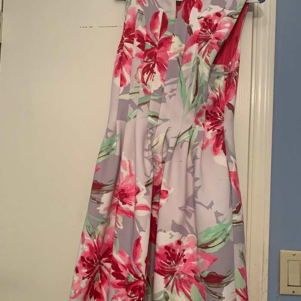 Vince Camuto Pleated Lined Dress.